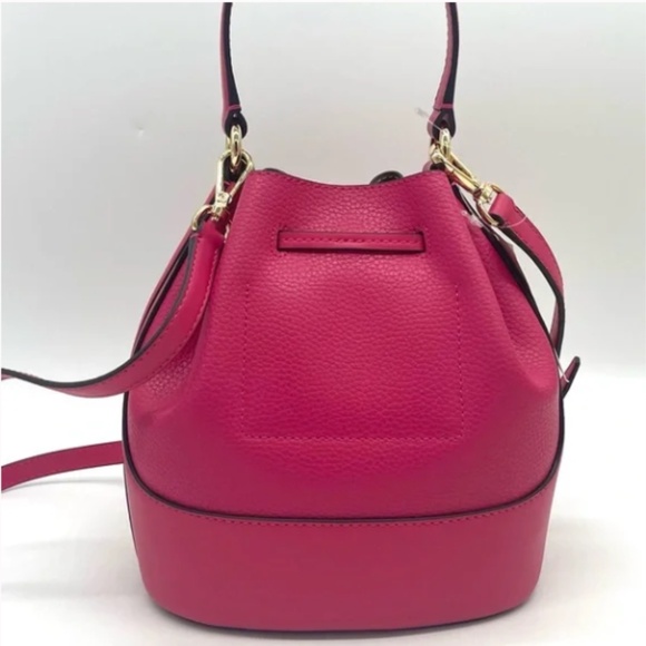 Michael Kors "Reed" Medium Bucket Messenger Crossbody Bag "Electric Pink" - Picture 4 of 8